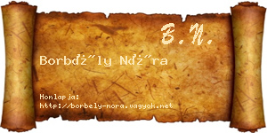 Borbély Nóra névjegykártya