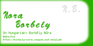 nora borbely business card