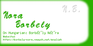 nora borbely business card